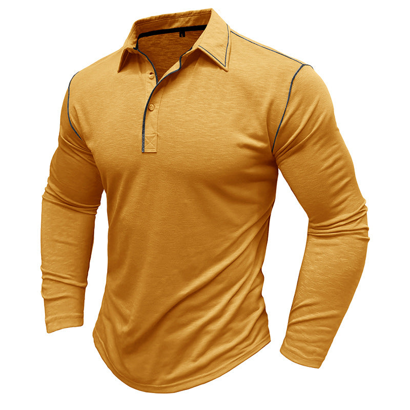 Herrer Langærmet Poloshirt med innovativ ståkrave og åndbare materialer Stilla