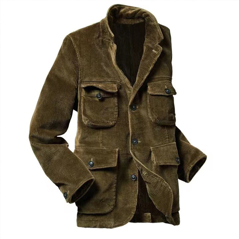 Herren moderigtig fløjlsjakke med påsyede lommer og robust design Stilla
