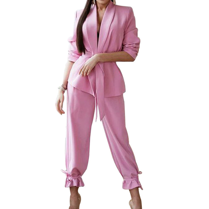 Dame Elegant og moderne blazer-bukse-sæt med casual pasform Stilla