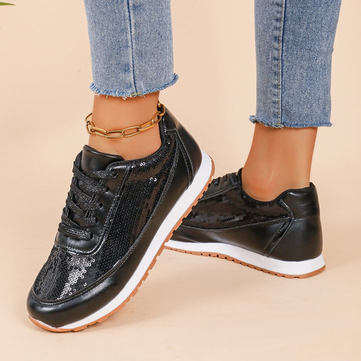 Dame Sneakers med glitrende paljetter og behagelig sål Stilla