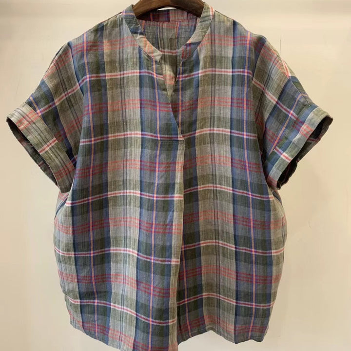 Femme Relaxed Fit Kortærmet Skakbluse Stilla