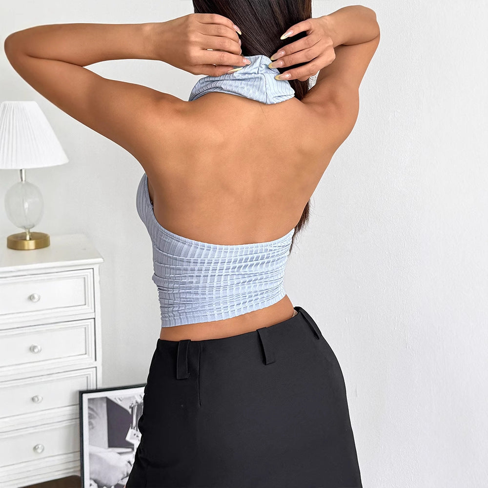 Dame Cowl-Neck Top med raffinerede rynkeeffekter Skovae