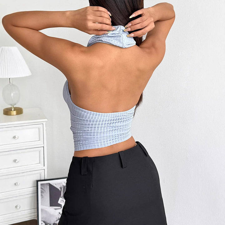 Dame Cowl-Neck Top med raffinerede rynkeeffekter Skovae