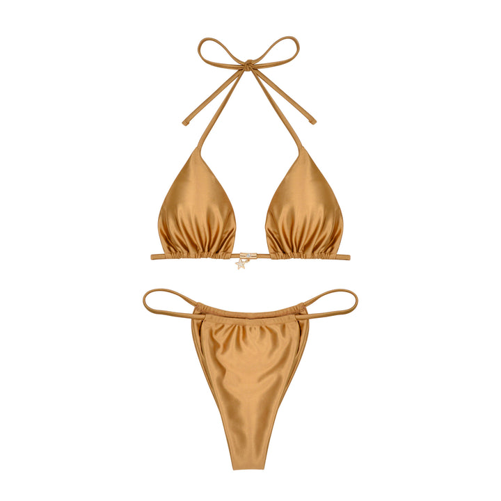 Dame Triangel-Bikini med glinsende materiale Skovae