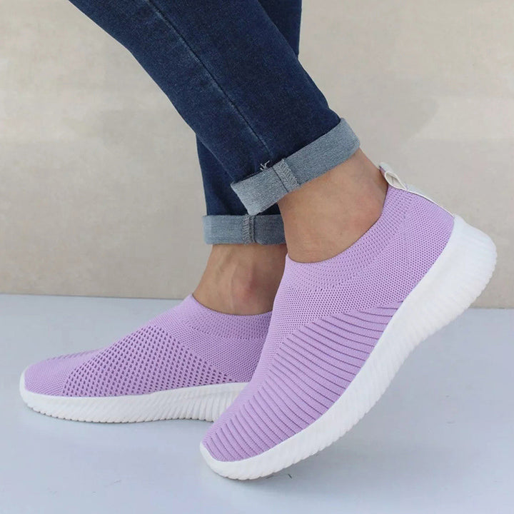 Dame åndbare Slip-On sneakers med elastisk overdel og skridsikker sål Stilla