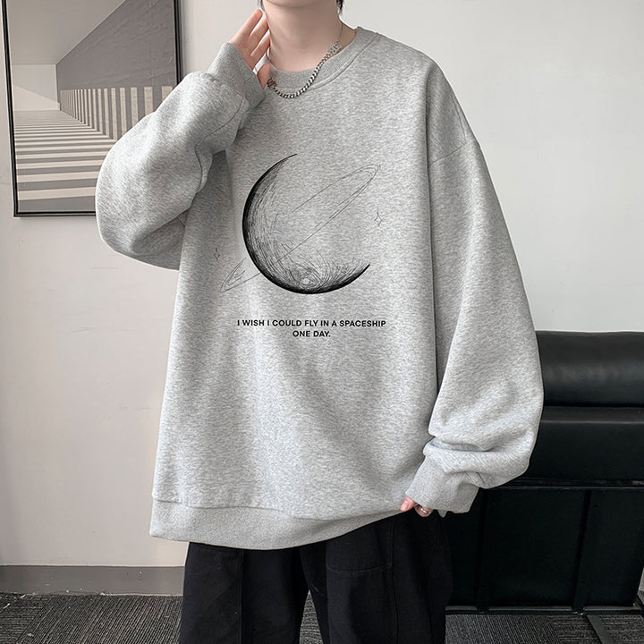 Herrer sweatshirt med kreativt ruminspireret design og løs pasform Stilla