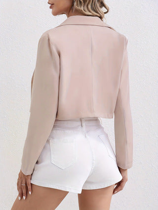 Dame elegant tætsiddende blazer med kort snit Stilla