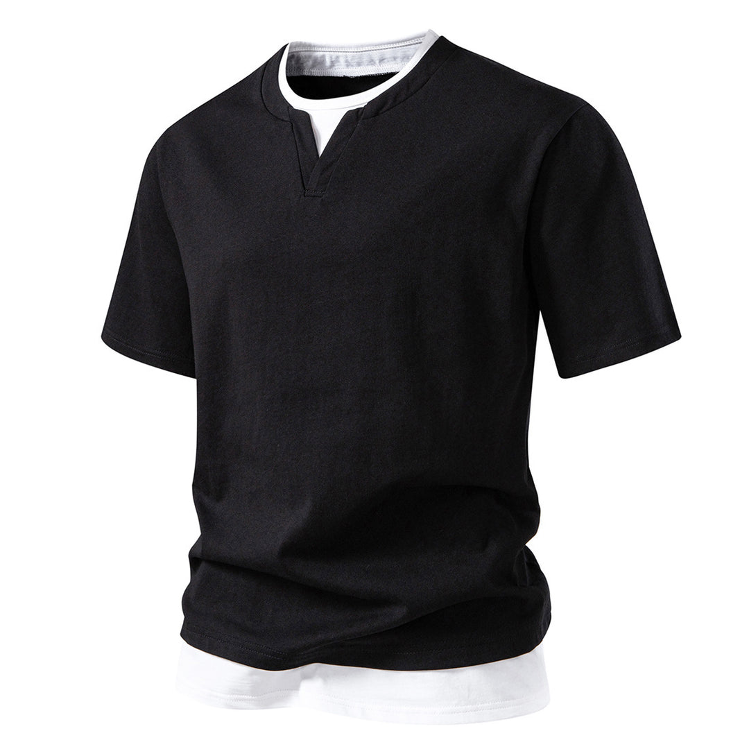Herre stilfuld kortærmet Henley-shirt Stilla