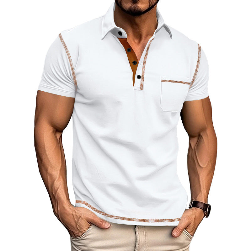 Herrer Poloshirt med struktur og moderne krave Stilla