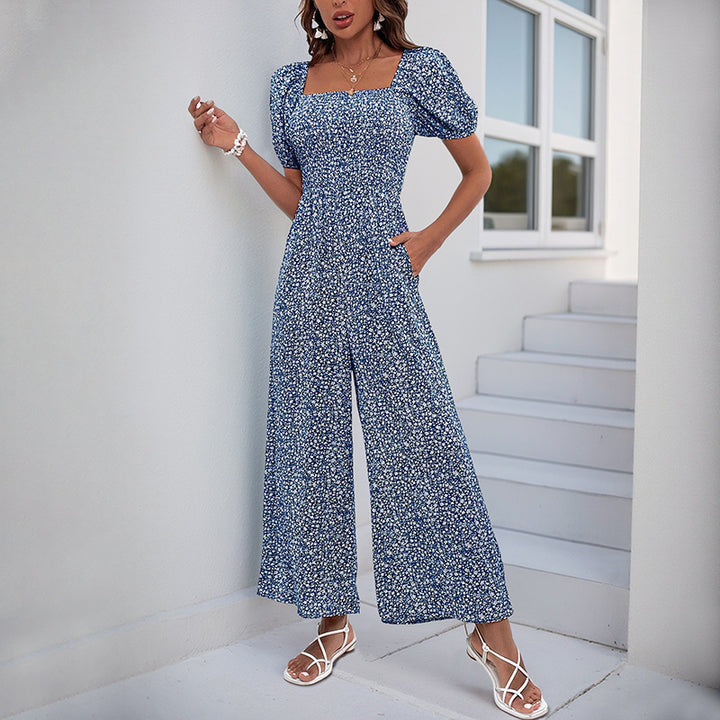 Dame Elegant Blomstret Print Jumpsuit Stilla