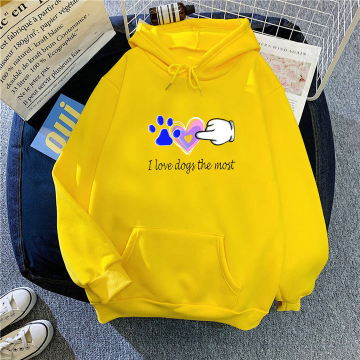 Kvinder Hoodie med Kærlig Hundedesign Skovae