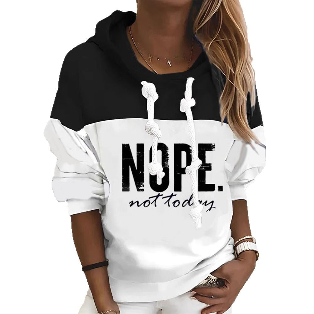 Kvinders afslappede hoodie med fashionable bogstaver Stilla