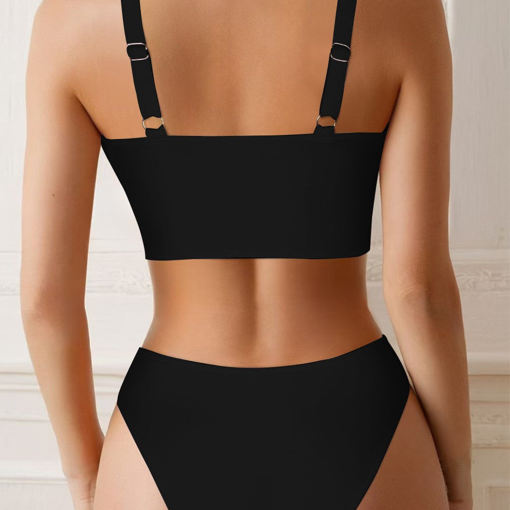 Dame Bikini-sæt med fashionabel knude og figurvenlig pasform Stilla