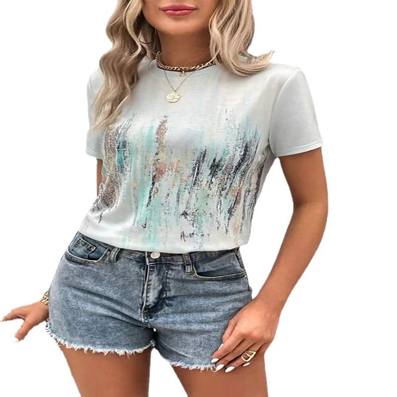 Dame T-shirt med moderne grafisk design og komfortabel pasform Stiila
