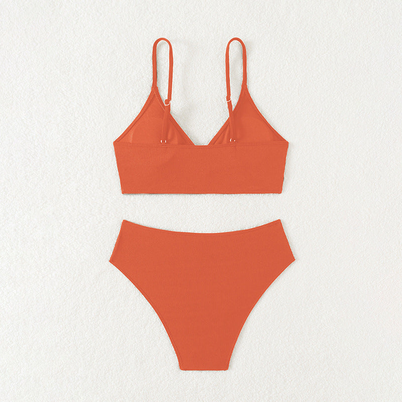 Damer Højt udskåret Bikini-sæt med justerbare stropper og behagelig pasform Stilla
