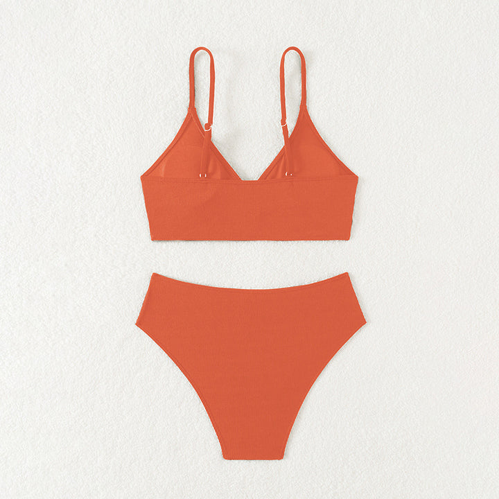 Damer Højt udskåret Bikini-sæt med justerbare stropper og behagelig pasform Stilla