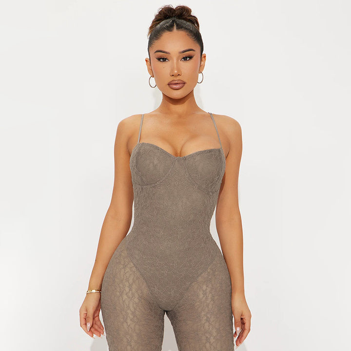 Dame Elegant Jumpsuit med raffinerede spids-detaljer Stilla