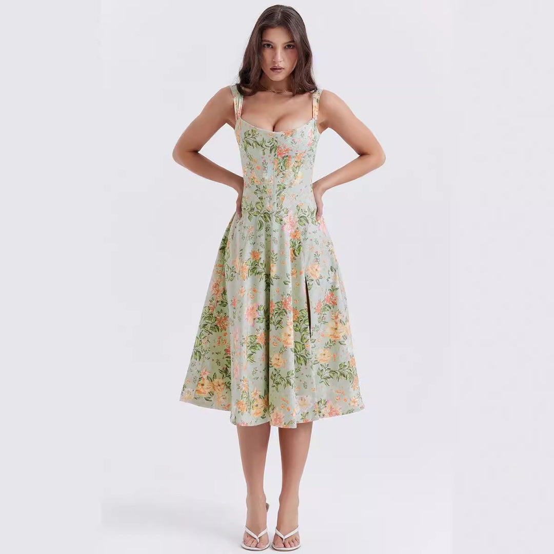 Dame Midikjole med off-shoulder design og blomster mønster Stilla