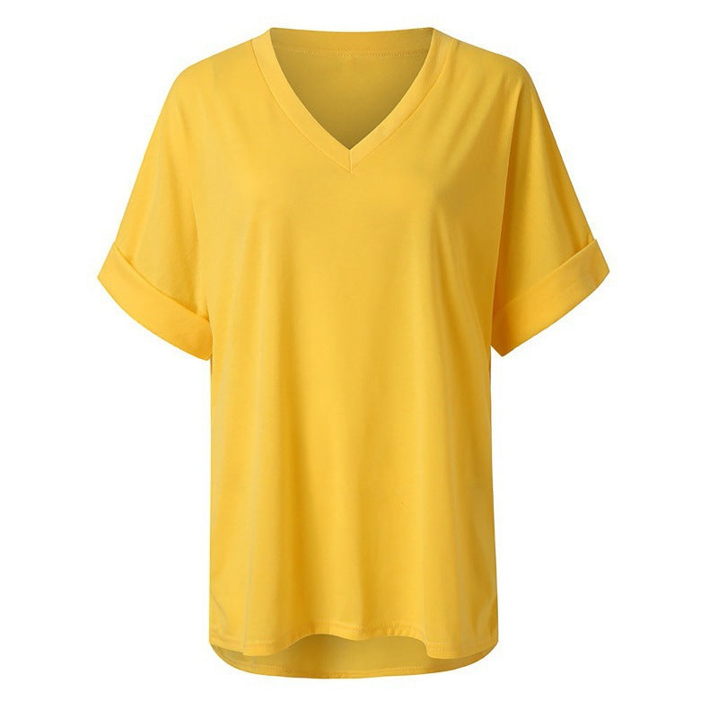 Dame Casual V-hals Løs Top Stilla