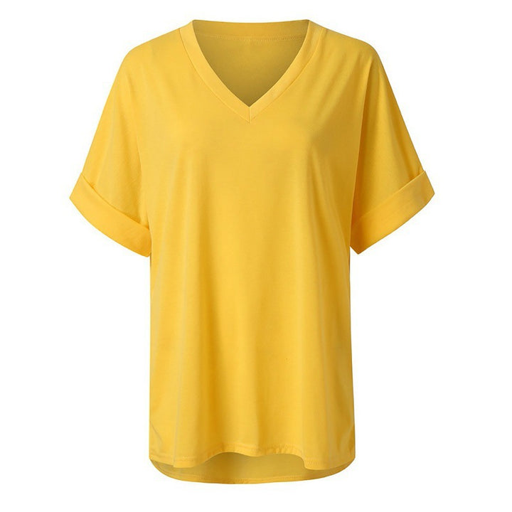 Dame Casual V-hals Løs Top Stilla