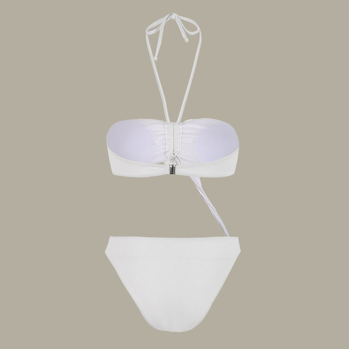 Dame badedragt med innovativt asymmetrisk design og elegant blomsterapplikation Stilla