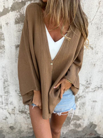 Dame afslappet og luftig oversized bluse Stilla