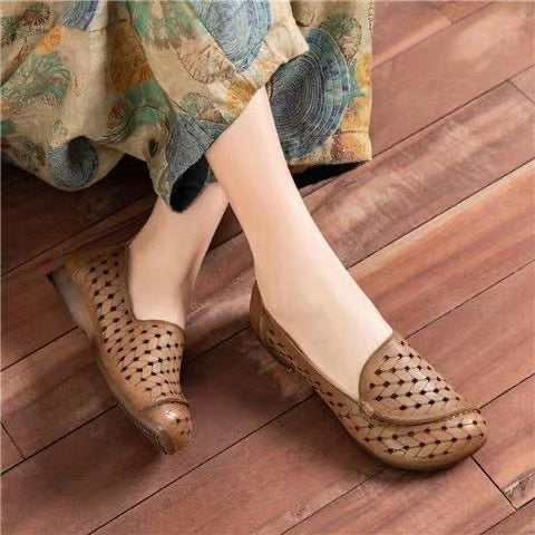 Dame Elegante flettede Ballerinas med åndbar struktur Stilla