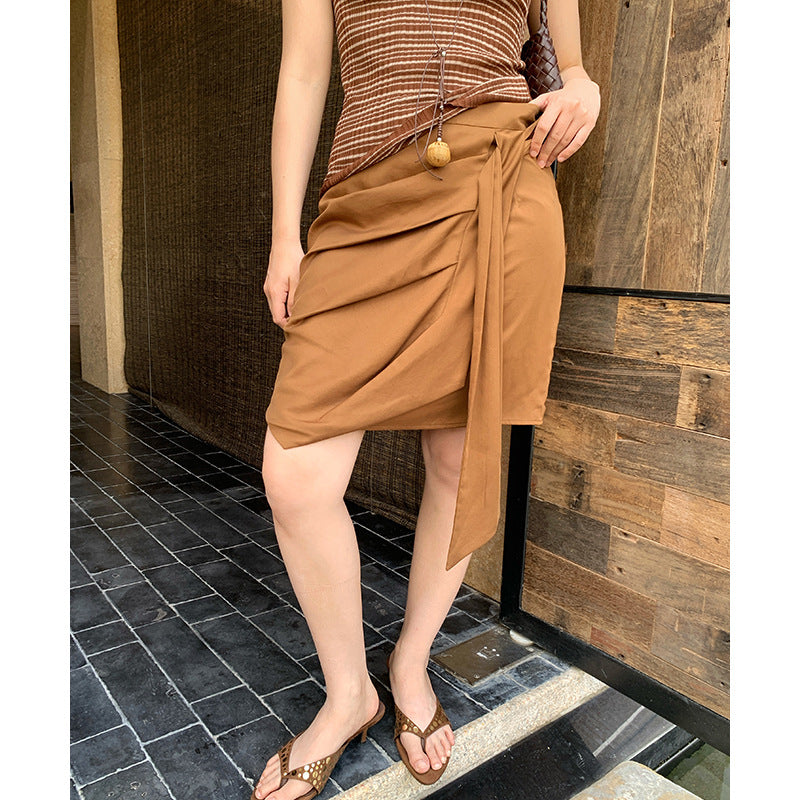 Dame wrap skirt lavet af kvalitetsmateriale med elegante draperingsdetaljer Stilla