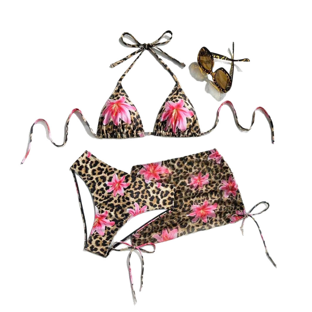 Dame Bikini Sæt med floral leopardmønster Stilla