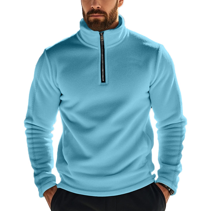 Herrer fleece-overdel med stående krave og lynlås Stilla