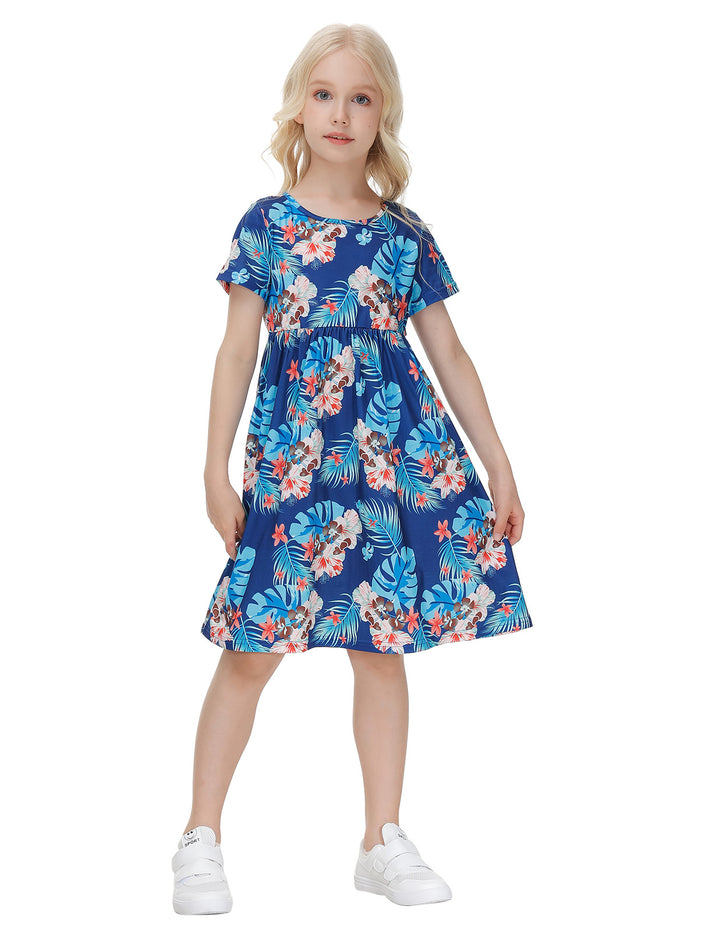 Dame fritidskjole med blomstret design og blødt jersey-materiale Stilla