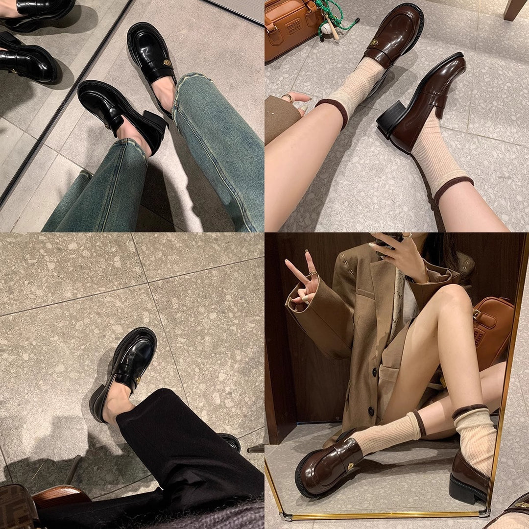 Dame klassiske Slip-On Loafers med gyldne accenter Stilla