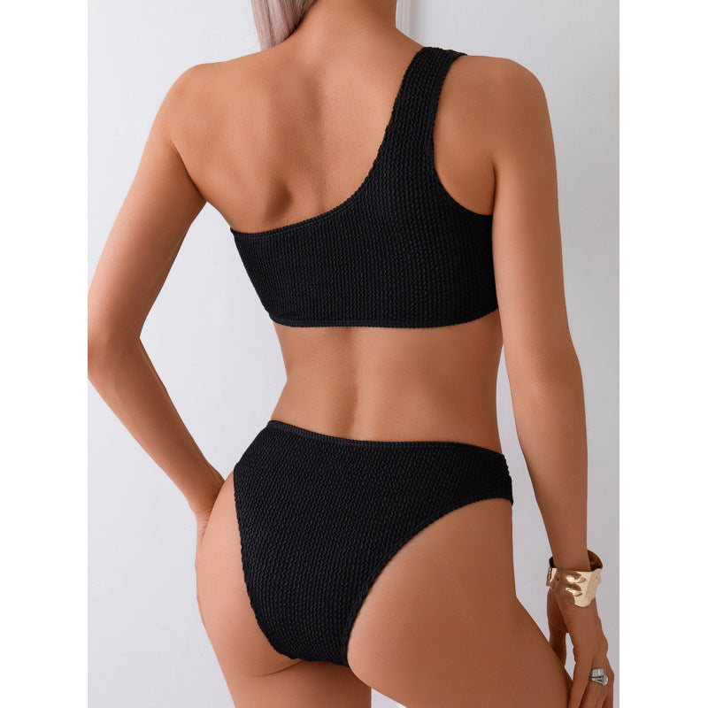Dame En-sidet Bikini med struktureret overflade Skovae