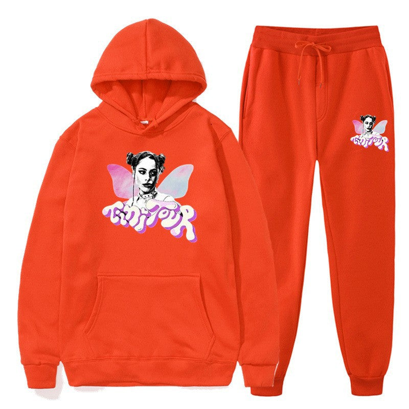 Women's sweatshirt og joggebukser sæt med kreativ grafisk design Skovae