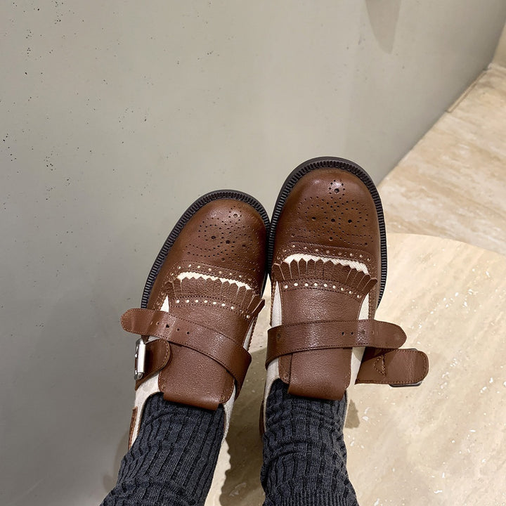 Herrer vintage-inspirerede læder monk strap sko Stilla