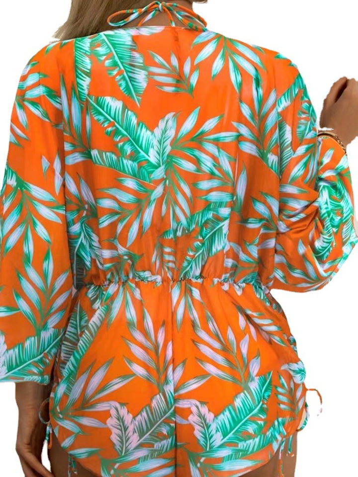 Dame Tropical Print Badedragt Sæt med flerdelt Cover-Up Stilla