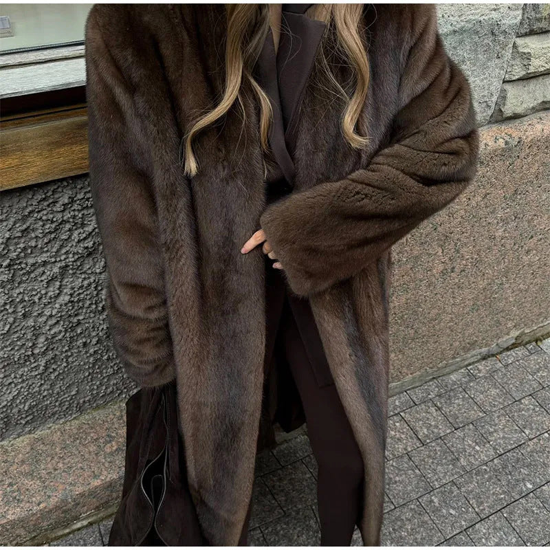 Kvinder Elegant Faux Fur Jakke Stilla