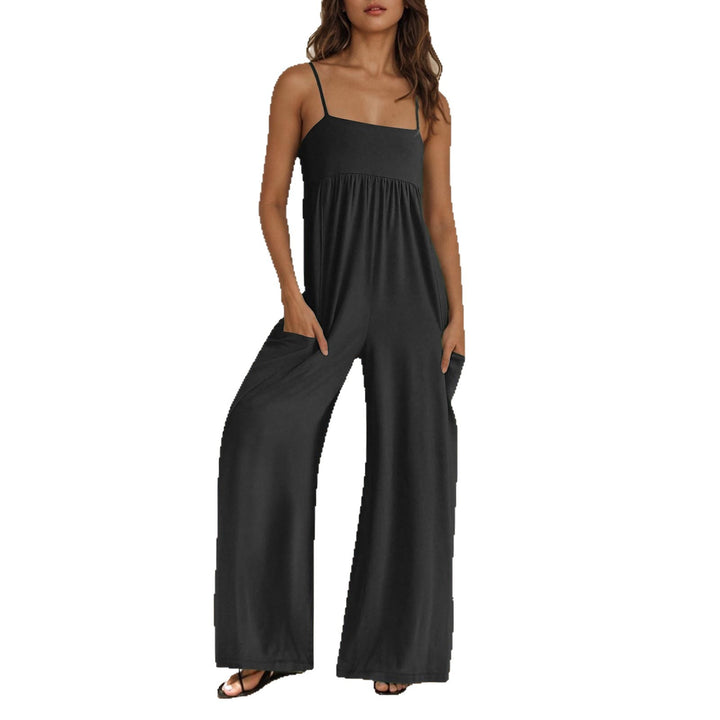 Dame elegant Jumpsuit med bred ben og praktiske lommer Stilla