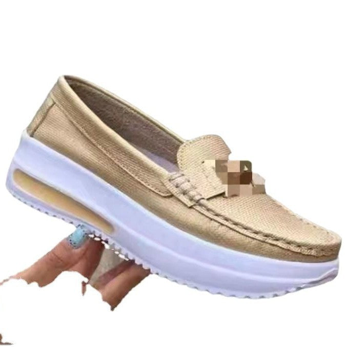 Dame Komfortable Slip-On Sko med mode Korkeffekt og fleksibel sål Stilla