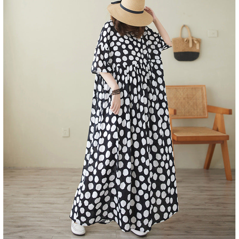 Femme Plus Size Floral Maxi Kjole med Flared Ærmer Stilla