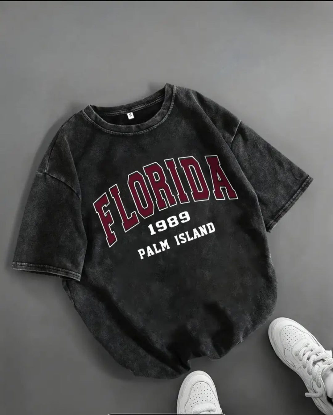 Dame T-shirt med kreativ Florida-print og komfortabel oversized-snit Stilla