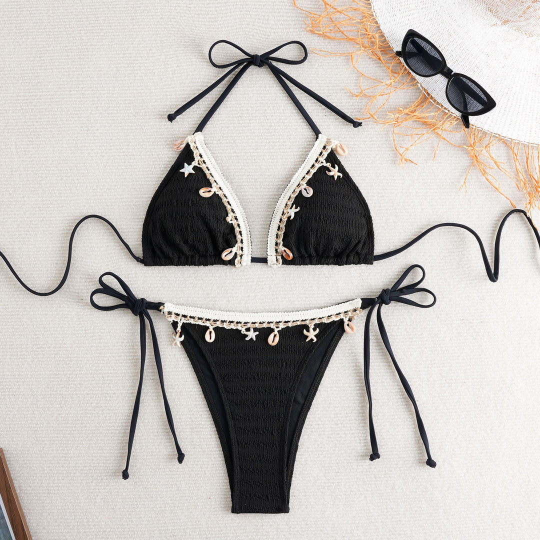 Dame Triangel-Bikini med dekorative musling- og stjerneaccentuer Skovae