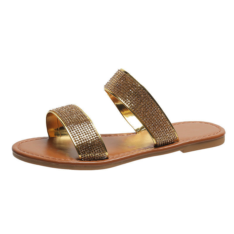 Dame modische Riemchen-sandaler med funklende dekor-sten Stilla