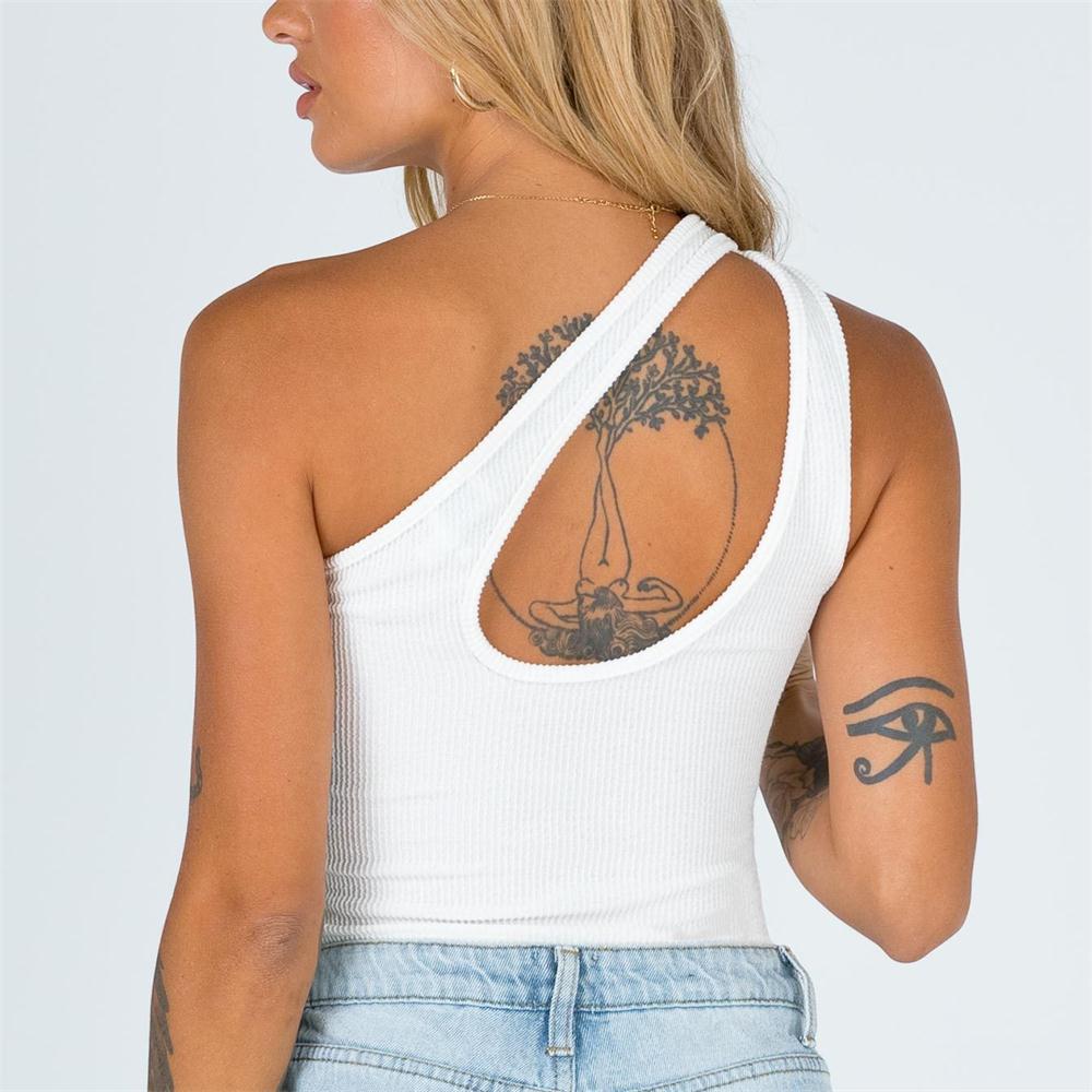 Frau Rippene En-Skulder Crop Top Stilla