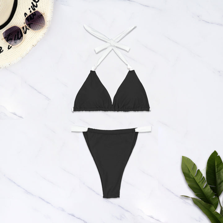 Dame triangel-bikini med justerbare stropper og elastisk bånd Skovae
