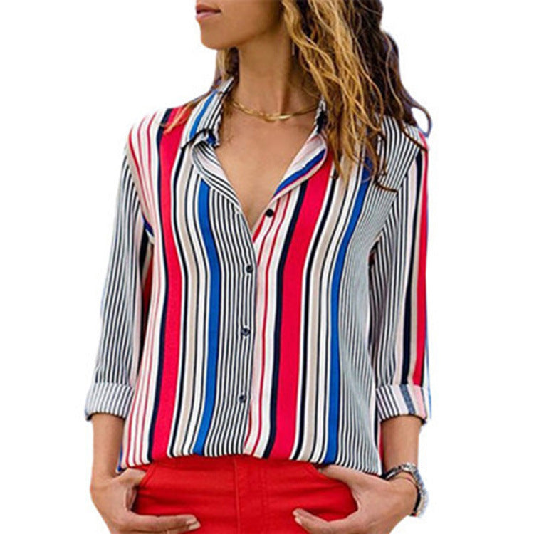 Dame stribet bluse i moderne chic Stilla