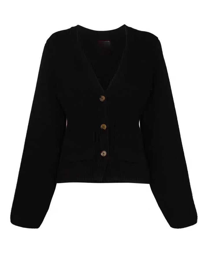 Femme Chunky Strikcardigan med elegant knapdetalje Stilla