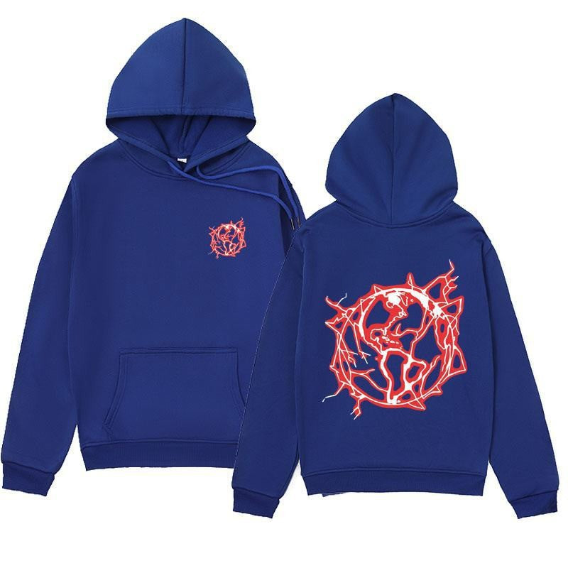 Kvinders hoodie sweatshirt med kunstnerisk grafisk print og praktisk kængurulomme Skovae
