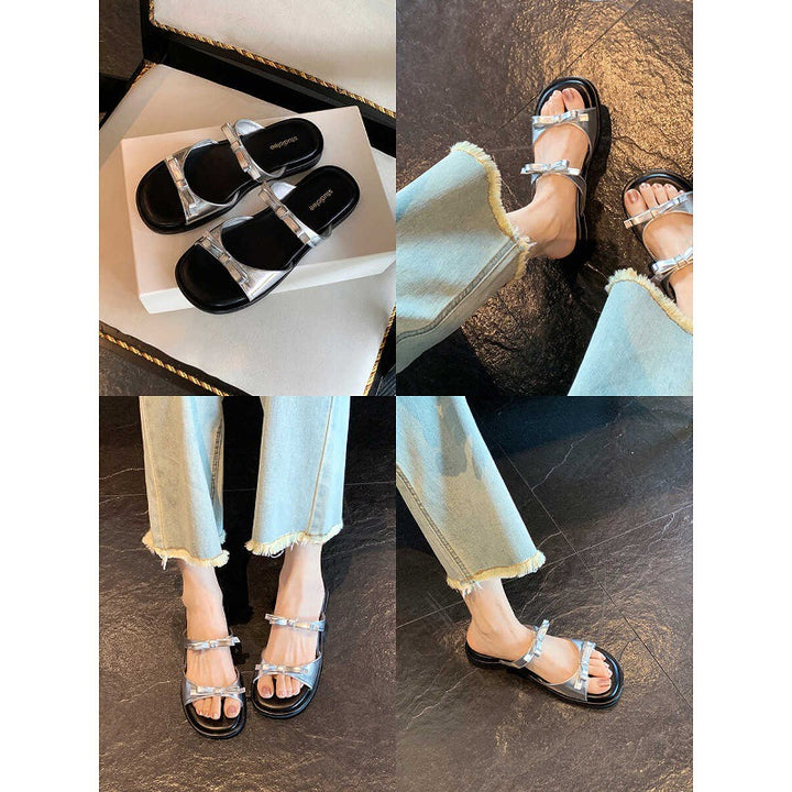 Dame elegante Slide Sandaler med justerbare spænder Stilla