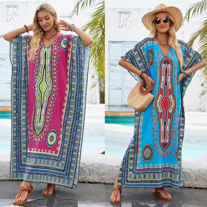 Kvinder Bohemian Maxi Kaftan Kjole Stilla